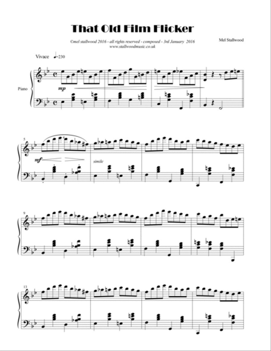 That Old Film Flicker Piano Solo scores gallery preview page 2