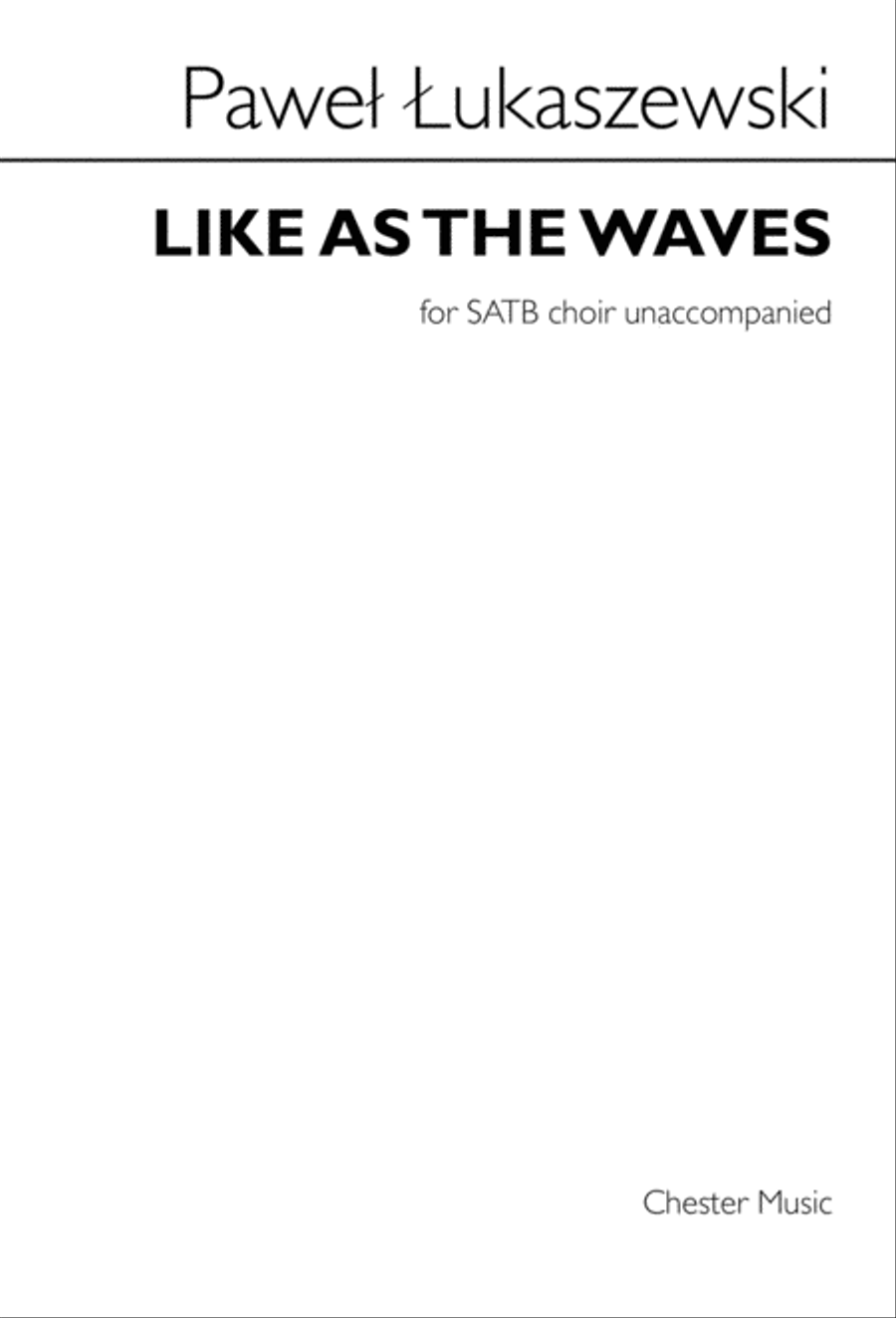 Like As the Waves 4-Part scores gallery preview page 1