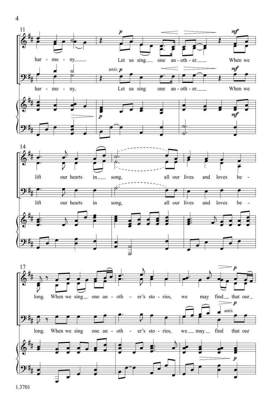Let Us Sing One Another 4-Part scores gallery preview page 4