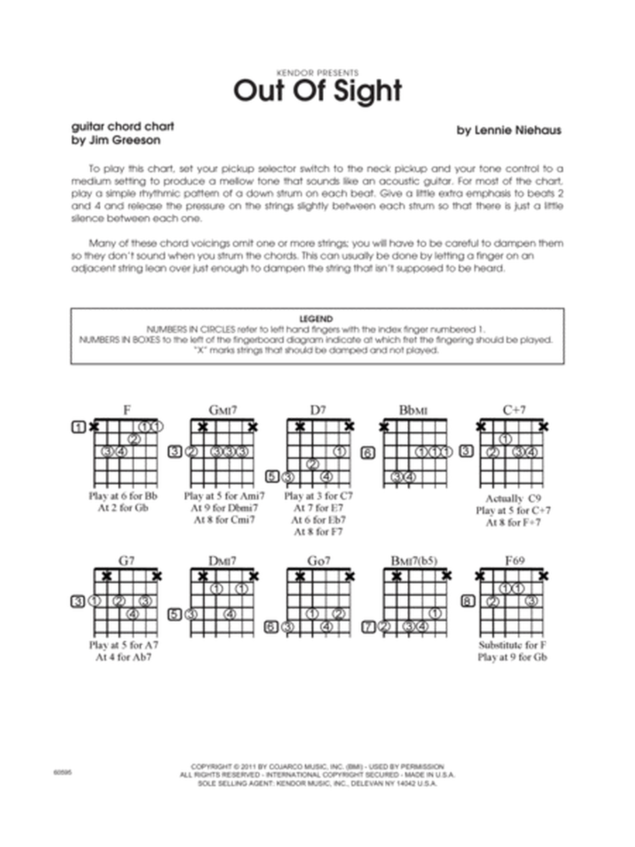 Out Of Sight - Guitar Chord Chart