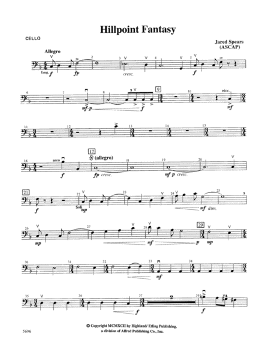 Hill Point Fantasy (Overture for Orchestra): Cello Full Orchestra scores gallery preview page 1