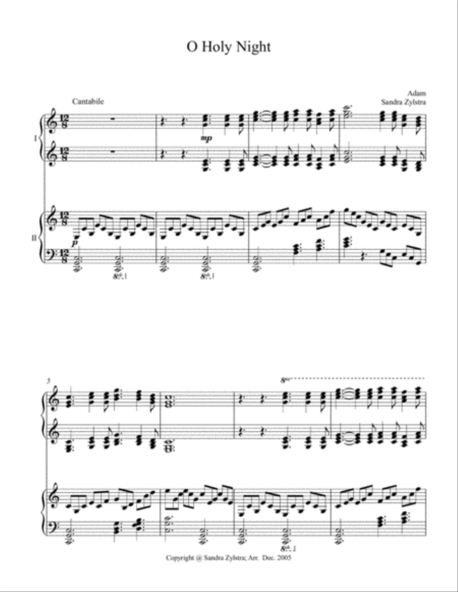O Holy Night (2 piano duet) 2 Pianos, 4-Hands scores gallery preview page 2