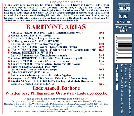 Baritone Arias: Lado Ataneli image number null