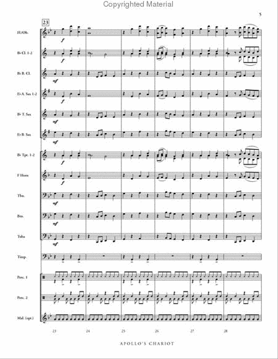 Apollo's Chariot Concert Band scores gallery preview page 6