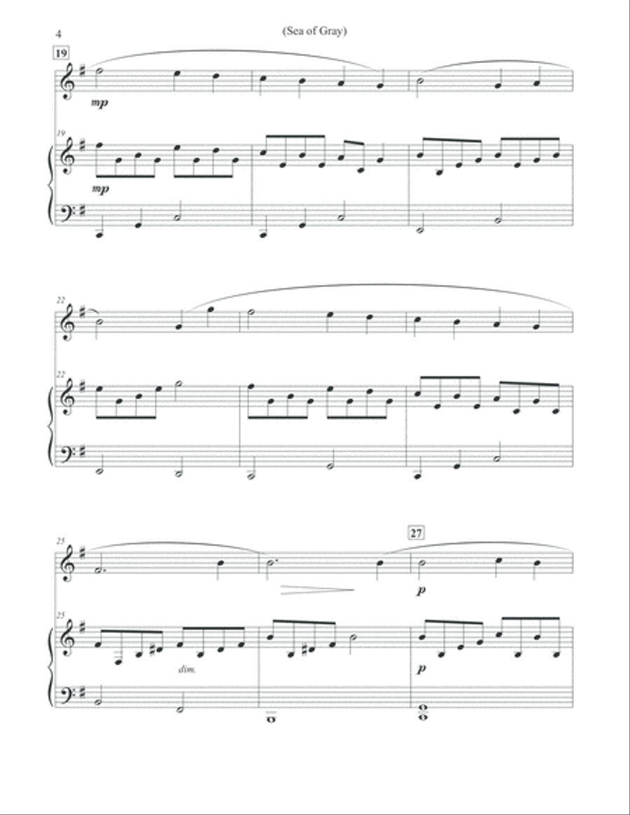 Sea of Gray - Flute & Piano Flute Solo scores gallery preview page 4
