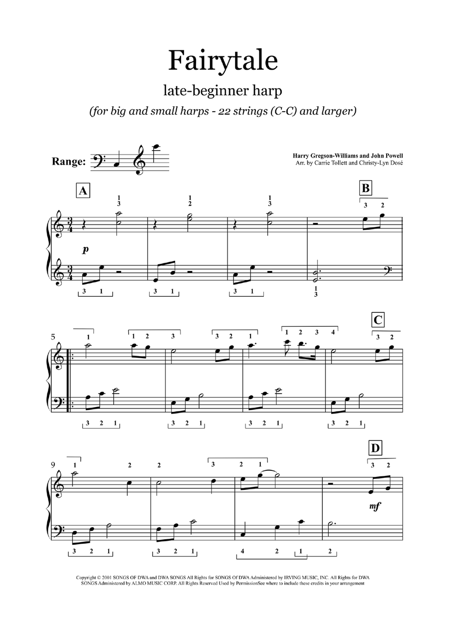 Fairytale Opening Celtic Harp scores gallery preview page 2