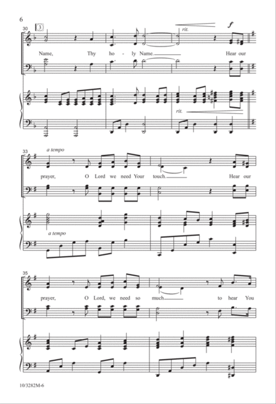 Hear Our Prayer 4-Part scores gallery preview page 6