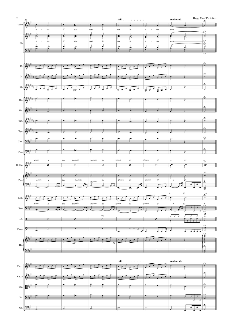 Happy Xmas (war Is Over) Full Orchestra scores gallery preview page 6