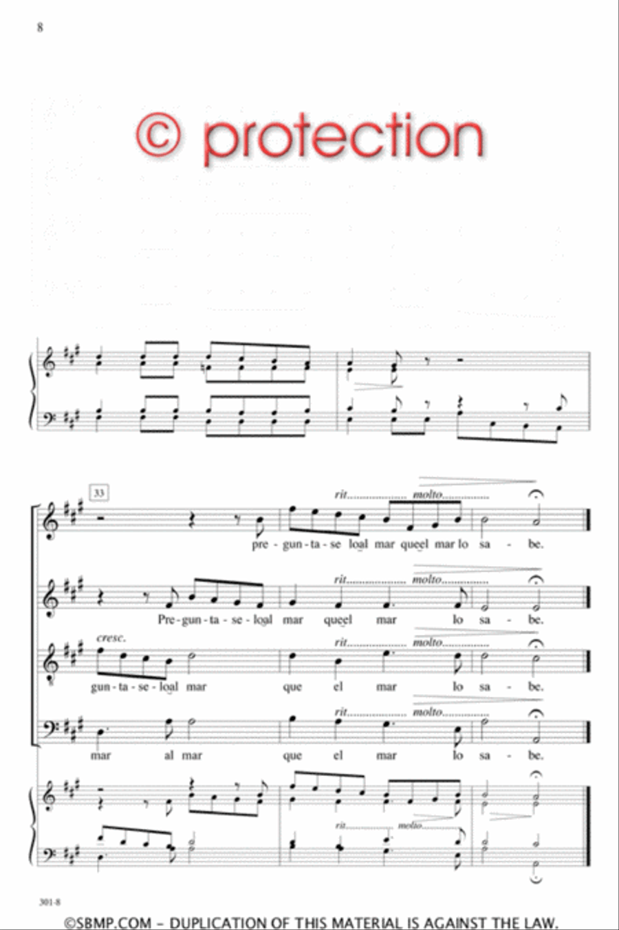 Preguntale a ese mar 4-Part scores gallery preview page 7