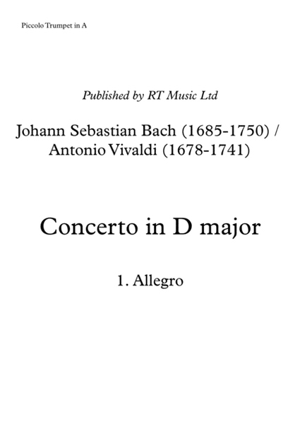 Bach BWV972 / Vivaldi RV230 Concerto in D Major 1. Allegro