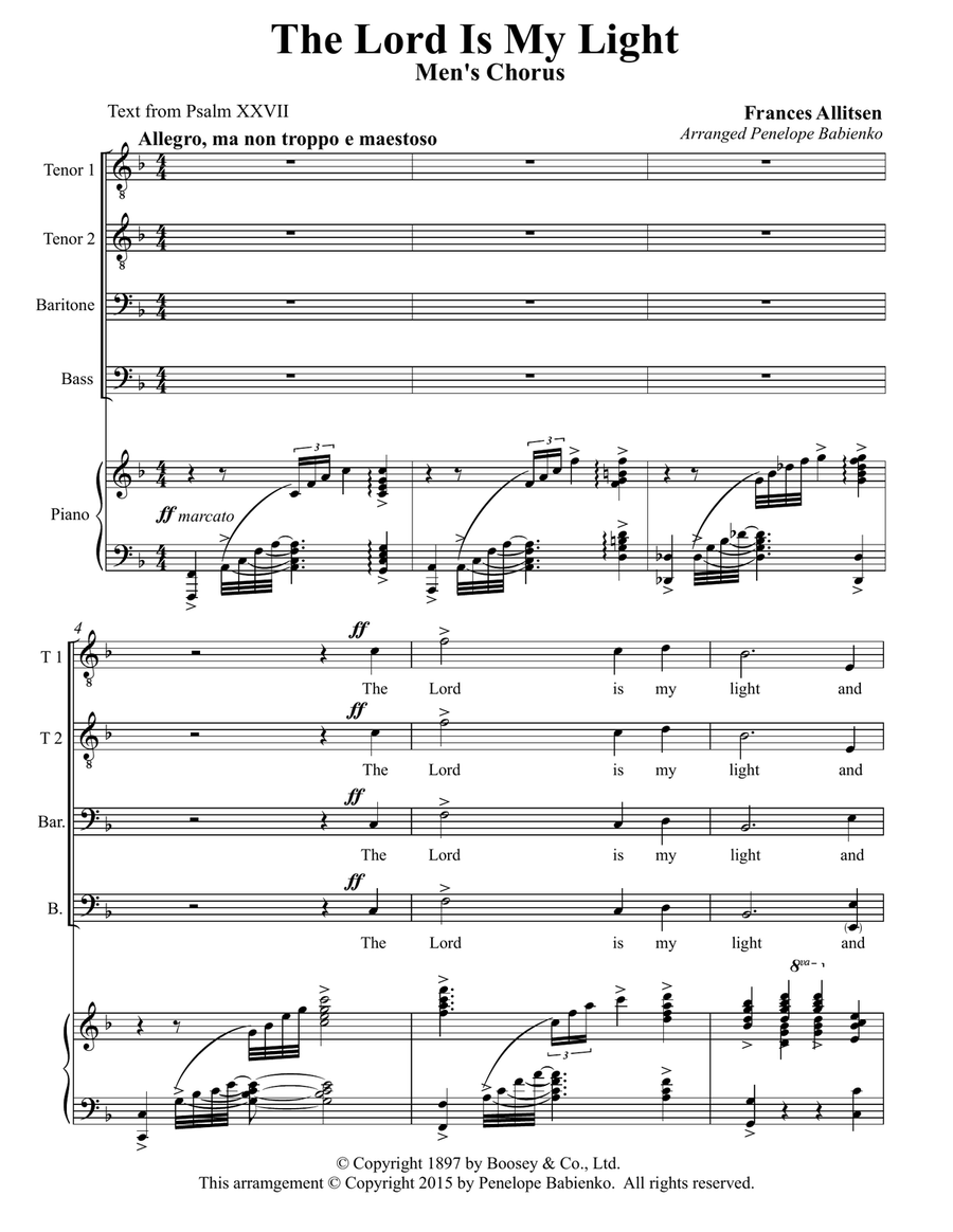 The Lord is My Light TTBB scores gallery preview page 2