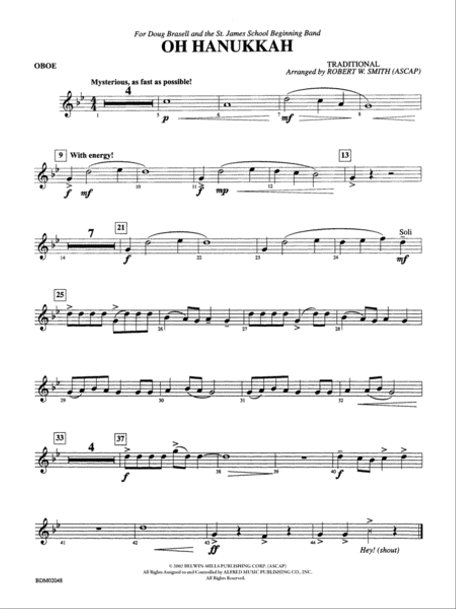 Oh Hanukkah: Oboe Oh Hanukkah: Oboe Concert Band scores gallery preview page 1