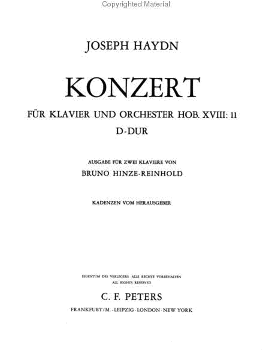 Piano Concerto in D Hob. XVIII:11 (Edition for 2 Pianos) Piano Solo scores gallery preview page 2