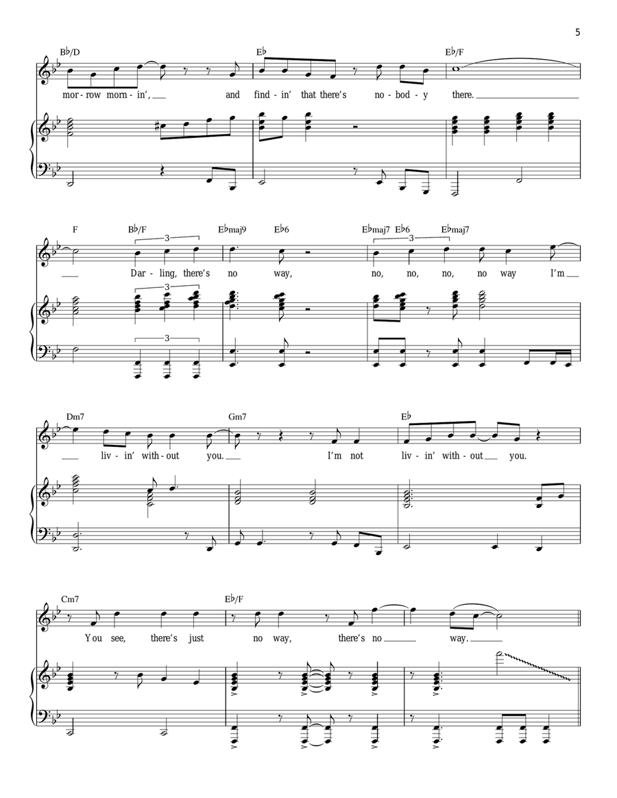 And I Am Telling You I'm Not Going Piano, Vocal scores gallery preview page 5