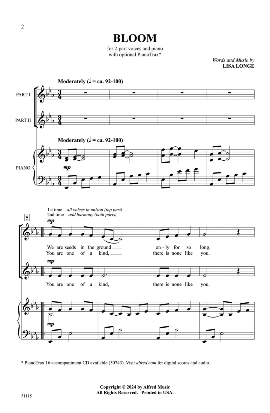 Bloom Choir scores gallery preview page 1