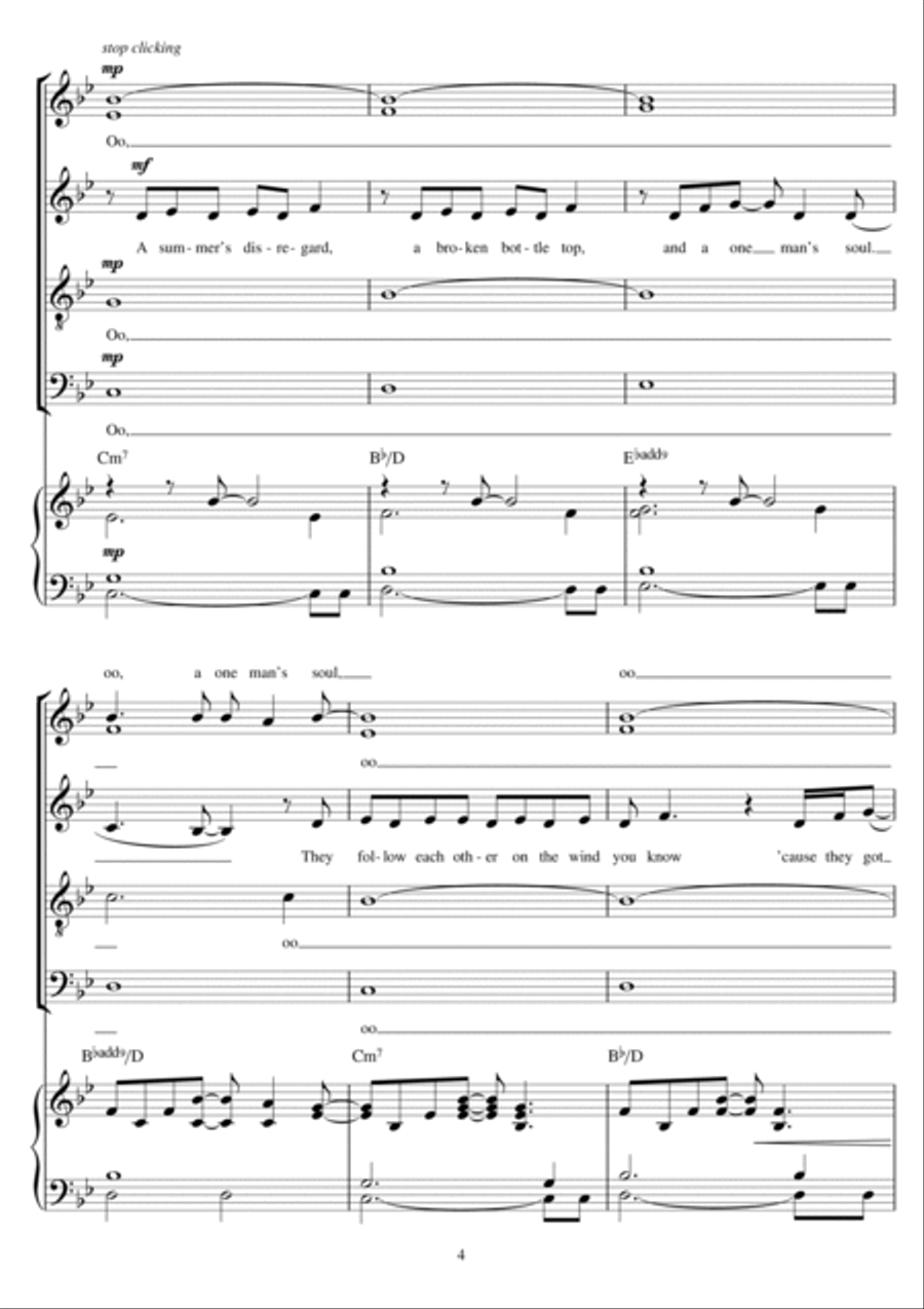 Man In The Mirror (arr. Jonathan Wikeley) 4-Part scores gallery preview page 4