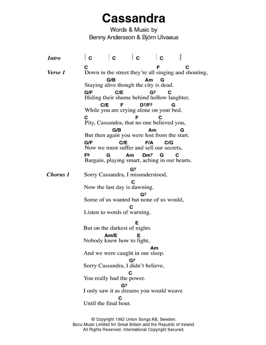 Cassandra Acoustic Guitar scores gallery preview page 1