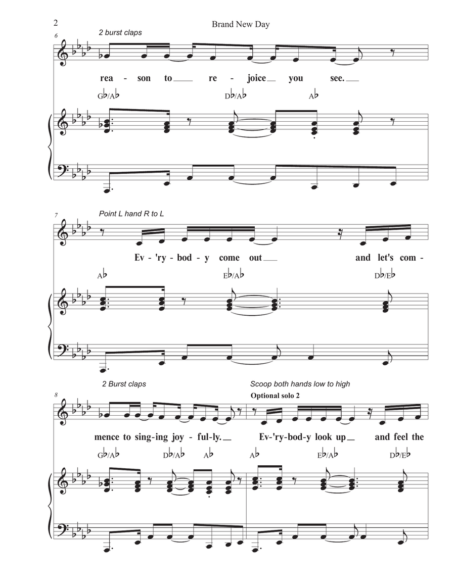 Liberation Ballet/a Brand New Day (everybody Rejoic Unison Choir scores gallery preview page 2