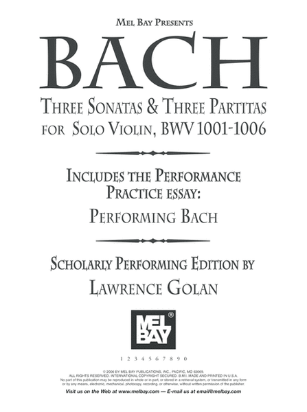 Bach: Three Sonatas and Three Partitas for Solo Violin