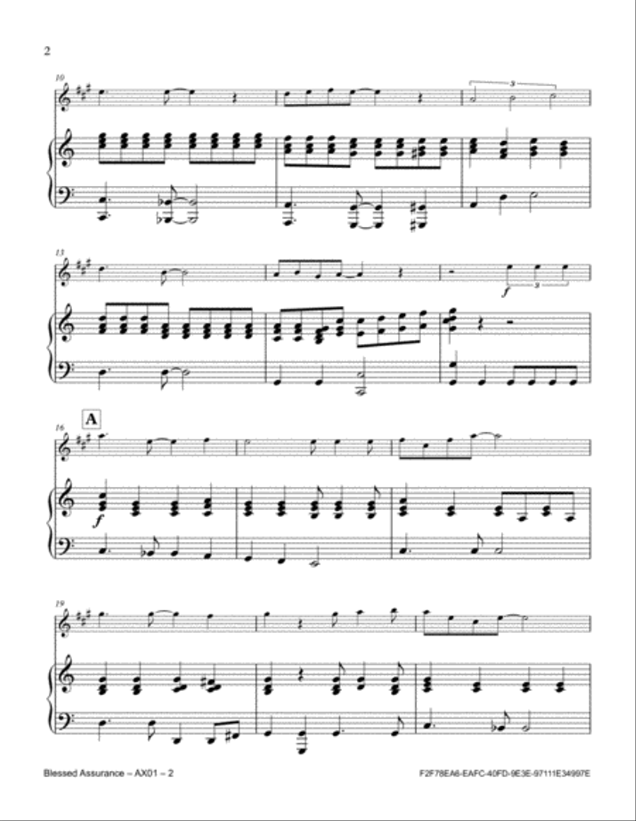 Blessed Assurance Alto Saxophone scores gallery preview page 2