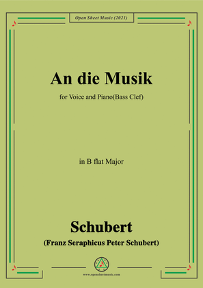 Book cover for Schubert-An die Musik in B flat Major(Bass Clef)