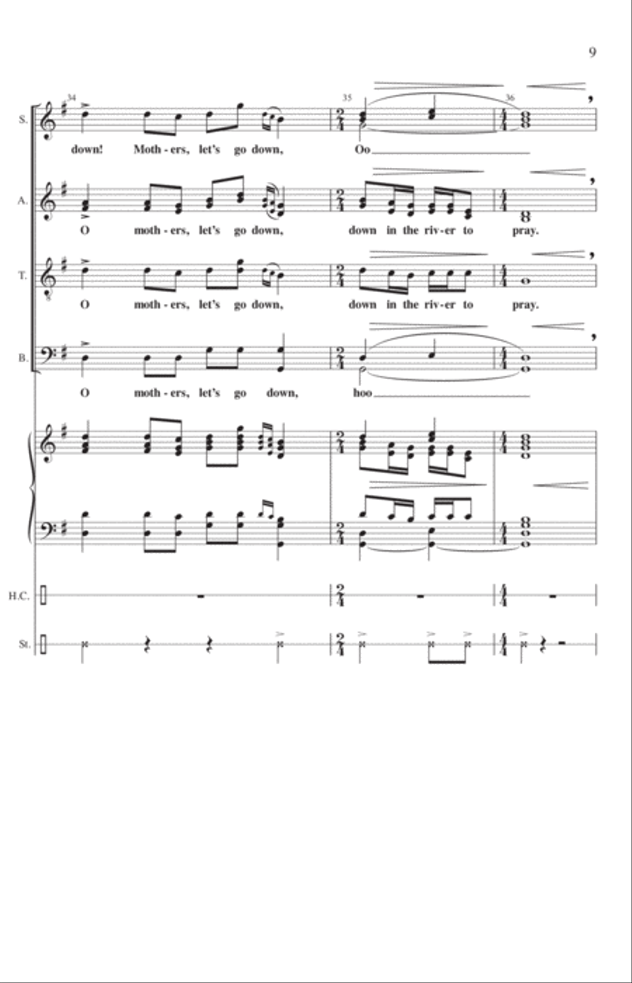 Down in the River to Pray 4-Part scores gallery preview page 8