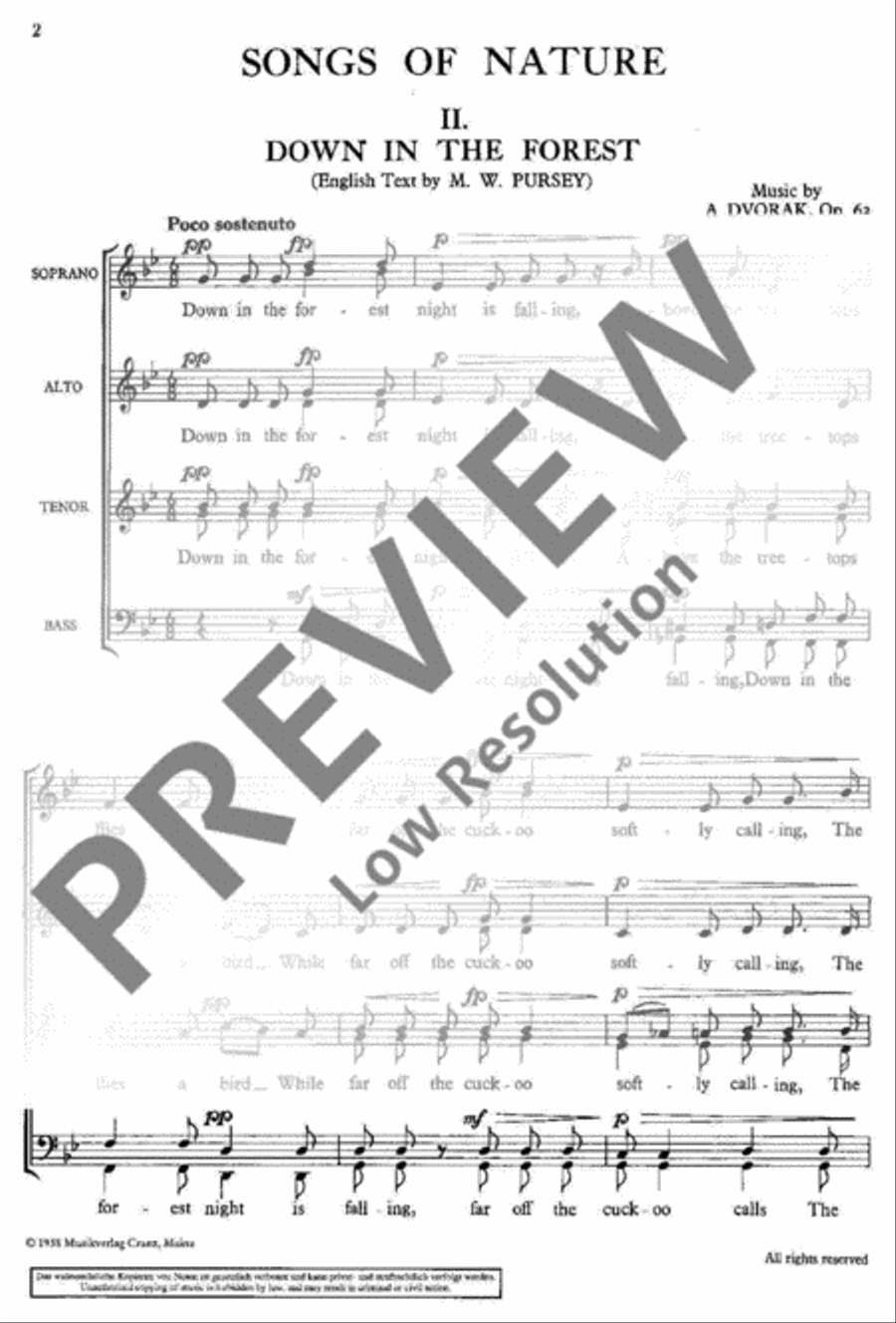 Songs of Nature 4-Part scores gallery preview page 3