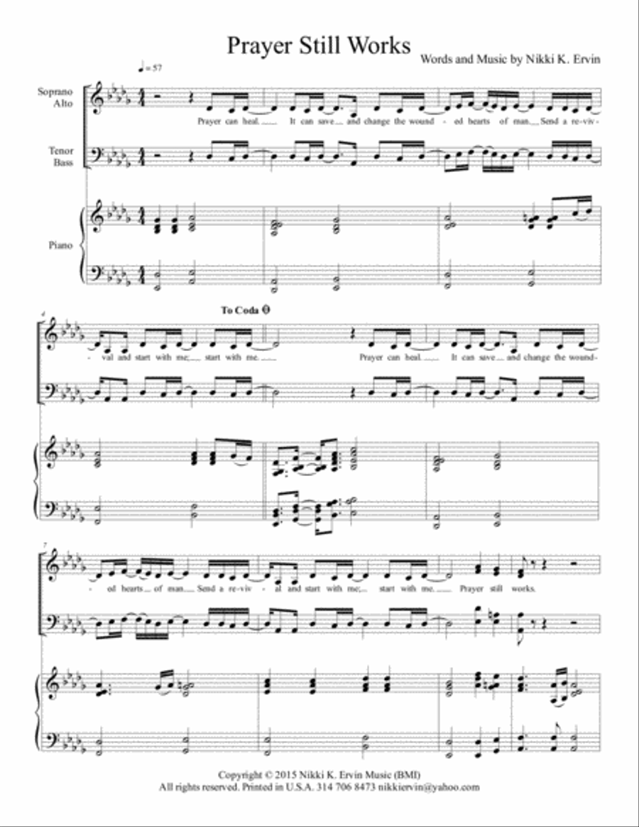 Prayer Still Works 4-Part scores gallery preview page 1
