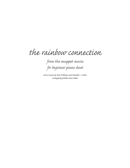 The Rainbow Connection by Kenny Ascher Easy Piano - Digital Sheet Music
