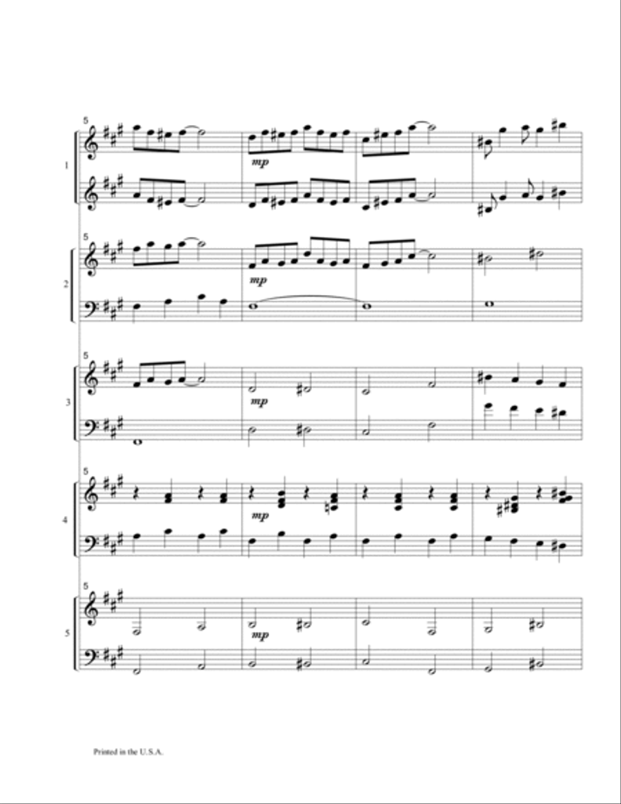 Three Pieces for Five Pianos Piano Quintet scores gallery preview page 5
