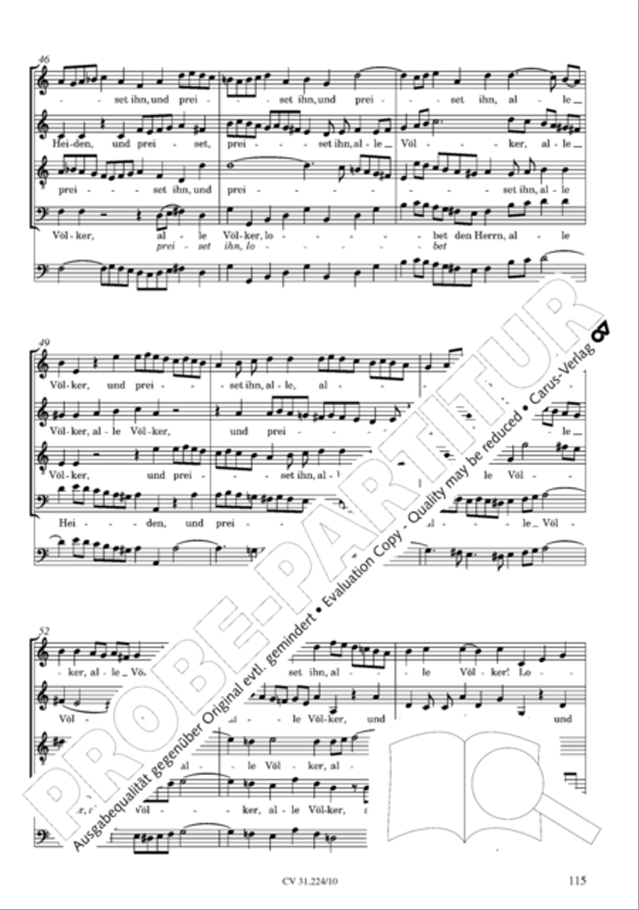 The complete motets (without Bc) Choir scores gallery preview page 122
