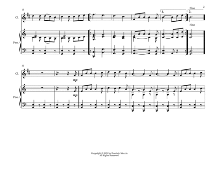When Johnny Comes Marching Home Woodwind Duet scores gallery preview page 2