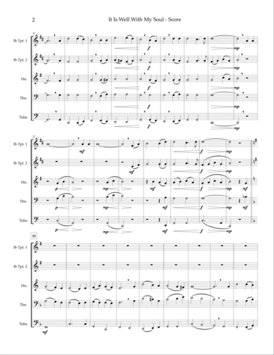 It Is Well With My Soul - brass quintet Brass Quintet scores gallery preview page 4