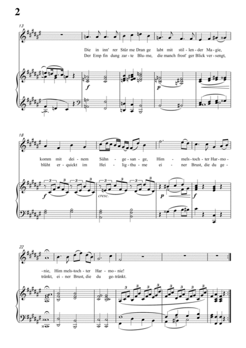 Schubert-An die Harmonie(Gesang an die Harmonie),D.394 in #F for Vocal and Piano