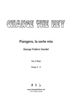 Book cover for Piangero, la sorte mia - E Major
