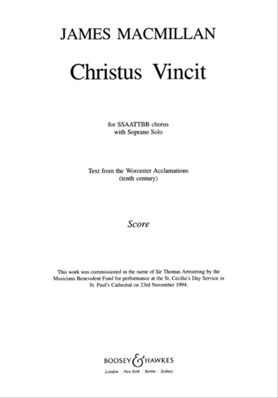 Book cover for Christus Vincit