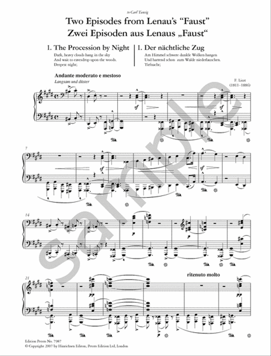 The Procession by Night and Mephisto Waltz No. 1 for Piano Piano scores gallery preview page 5