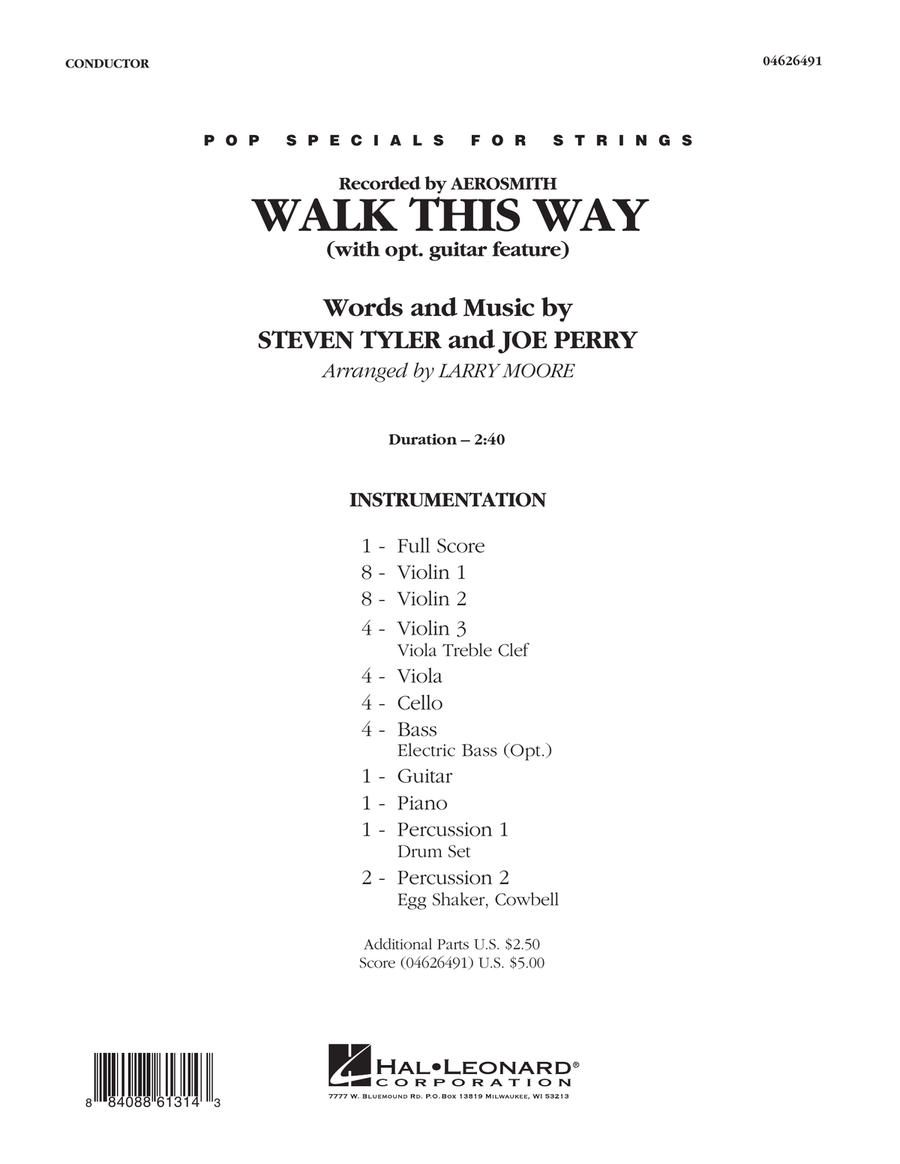 Walk This Way - Conductor Score (Full Score) Orchestra scores gallery preview page 1