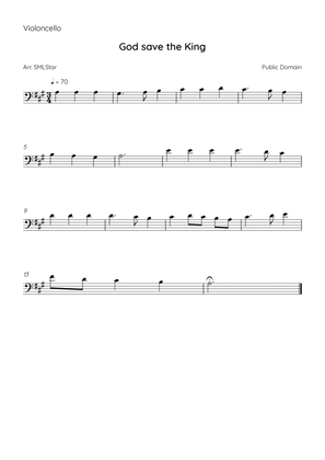 How to make God Save the King on Cello - God save the King Cello sheet music - Cello sheet music to