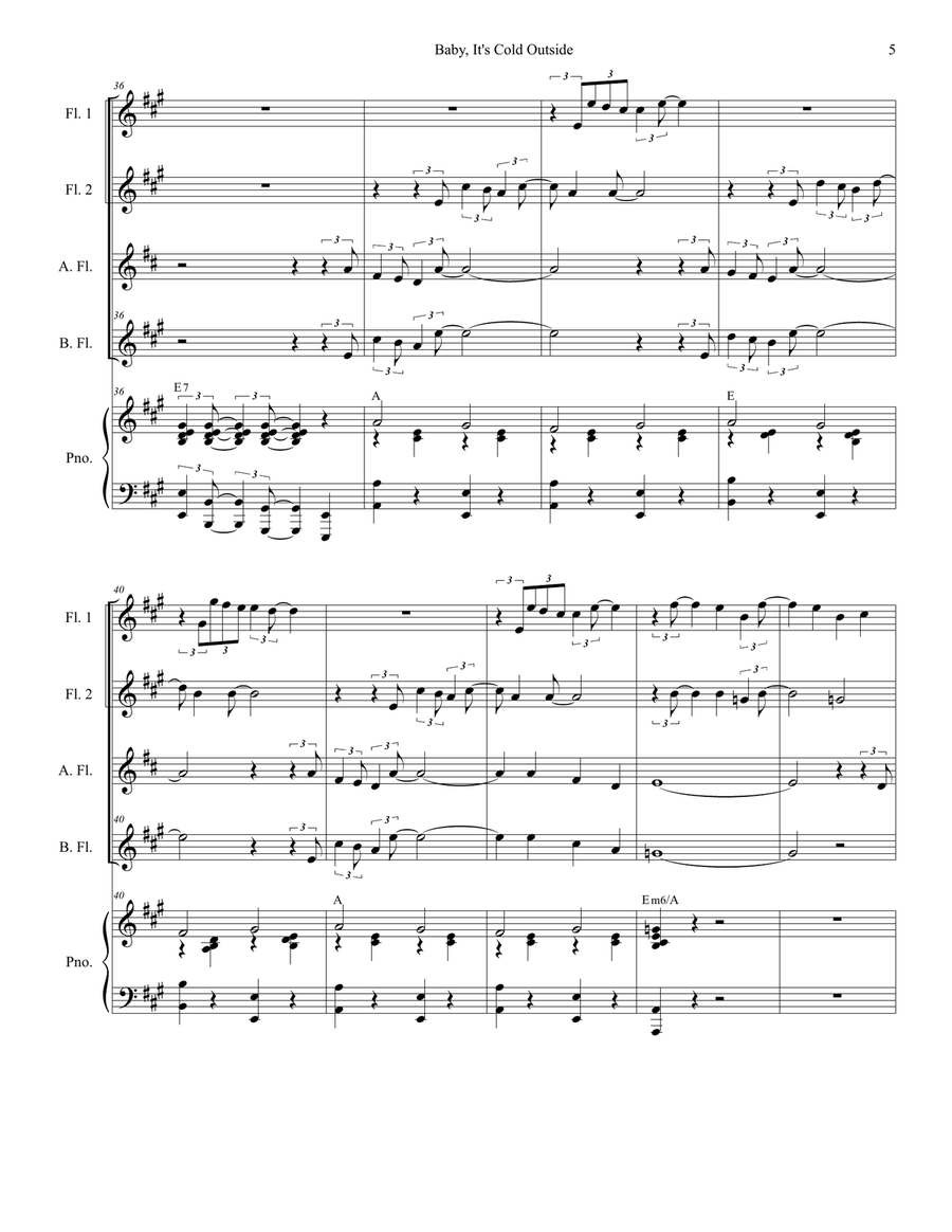 Baby, It's Cold Outside Baby, It's Cold Outside Woodwind Ensemble scores gallery preview page 5
