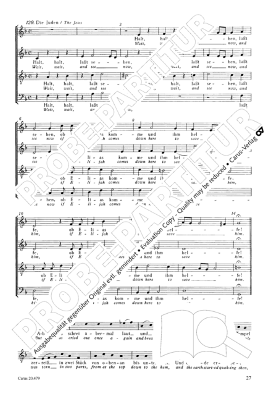 St. Matthew Passion (Matthaus-Passion) 4-Part scores gallery preview page 34