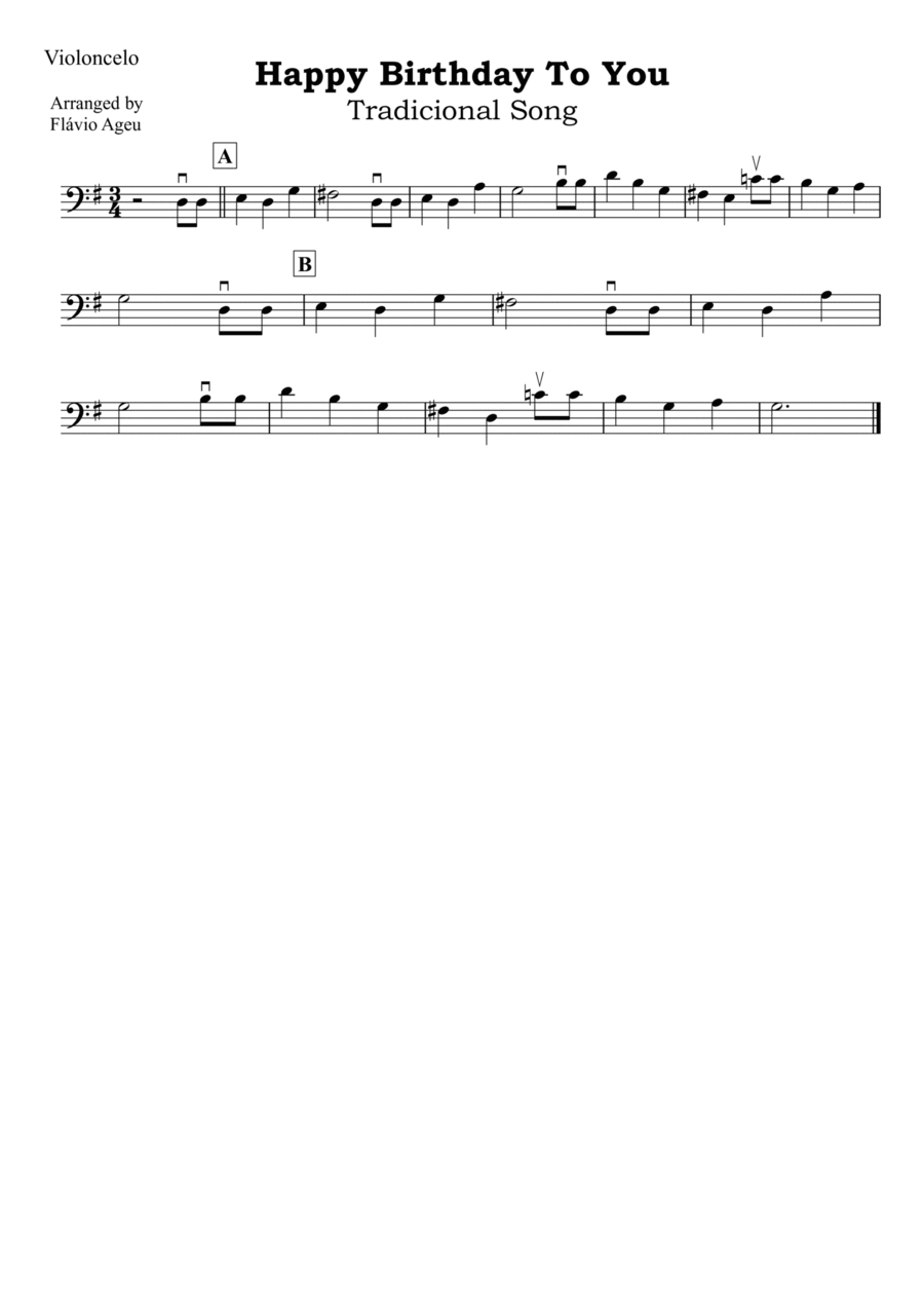 Happy Birthday To You Chamber Music scores gallery preview page 1