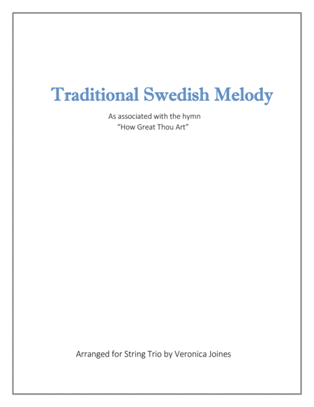 Swedish Folk Melody for String Trio (Violin 1, Violin 2, Cello)