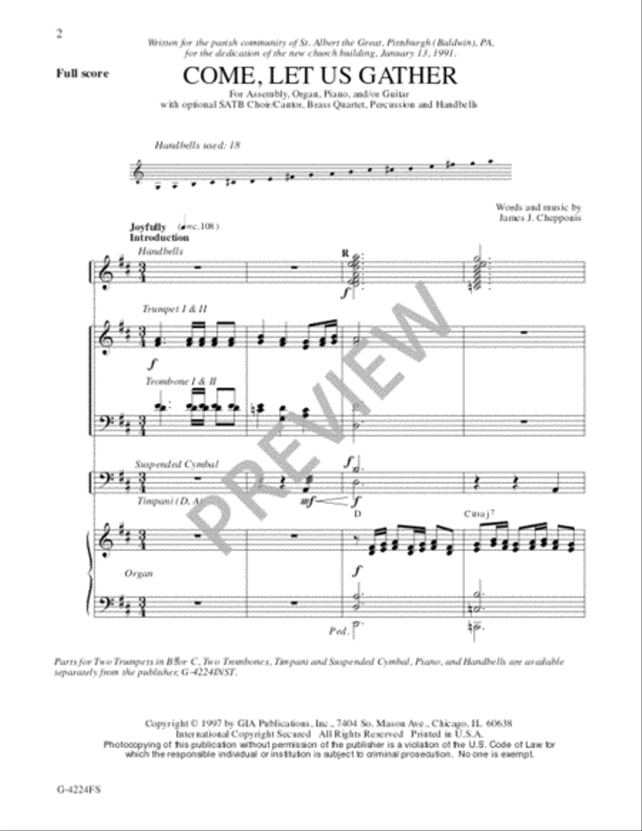 Come, Let Us Gather (Full Score) 3-Octaves scores gallery preview page 3