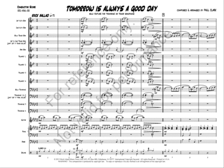 Tomorrow is Always a Good Day Jazz Ensemble scores gallery preview page 3