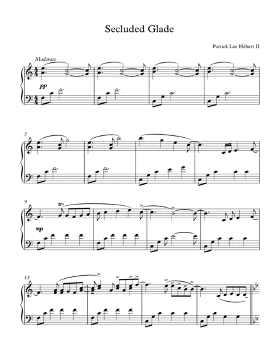 Secluded Glade Piano Solo scores gallery preview page 1
