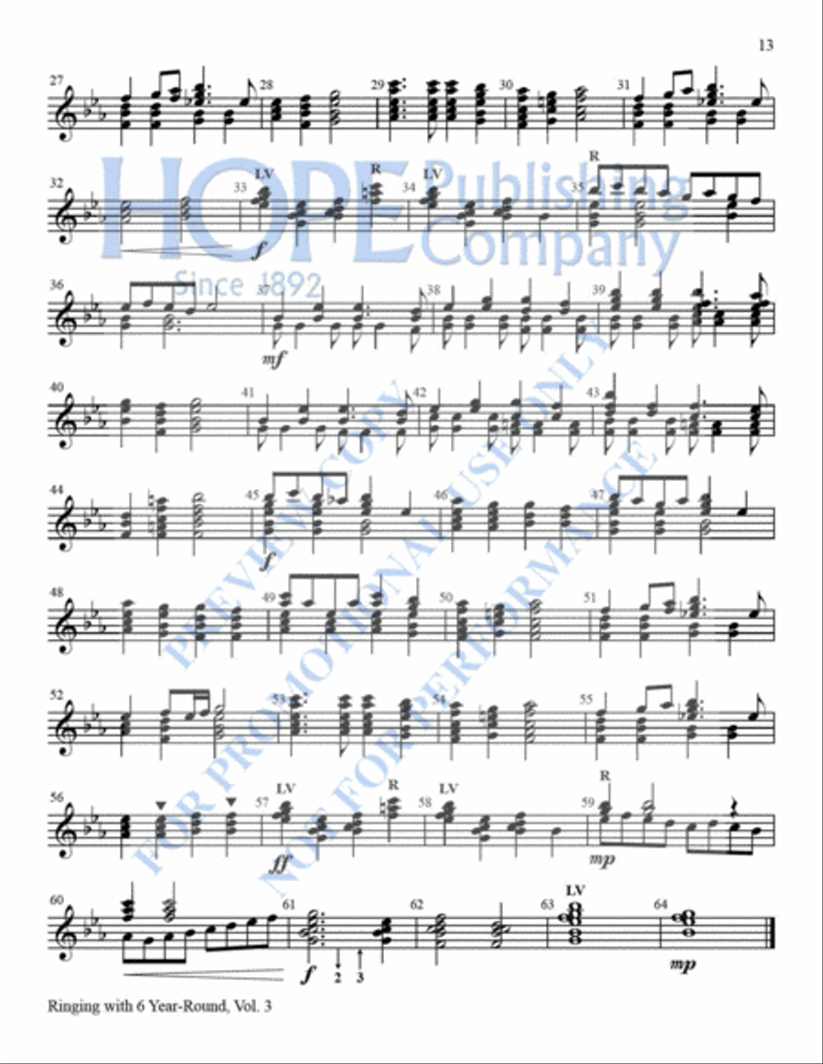 Ring With 6 Year-Round, Vol. 3 Handbell Choir scores gallery preview page 14