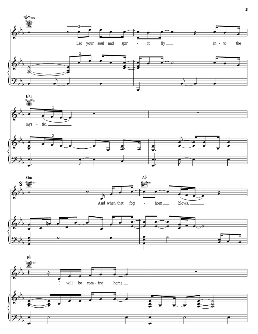 Into The Mystic Into The Mystic Piano, Vocal, Guitar scores gallery preview page 3
