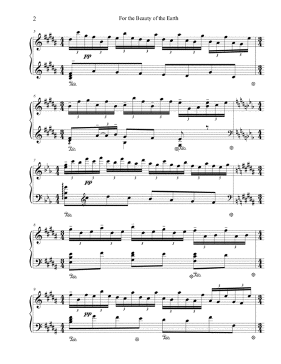 For the Beauty of the Earth Piano Solo scores gallery preview page 2
