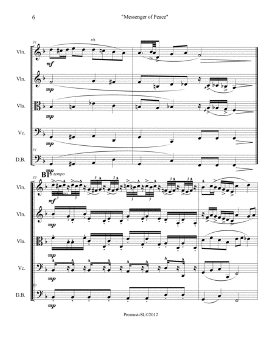 Messenger of Peace String Orchestra scores gallery preview page 6